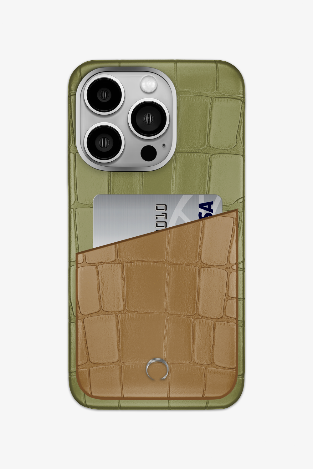 Alligator Pocket Case for iPhone 15 Pro - Khaki / Latte - zollofrance