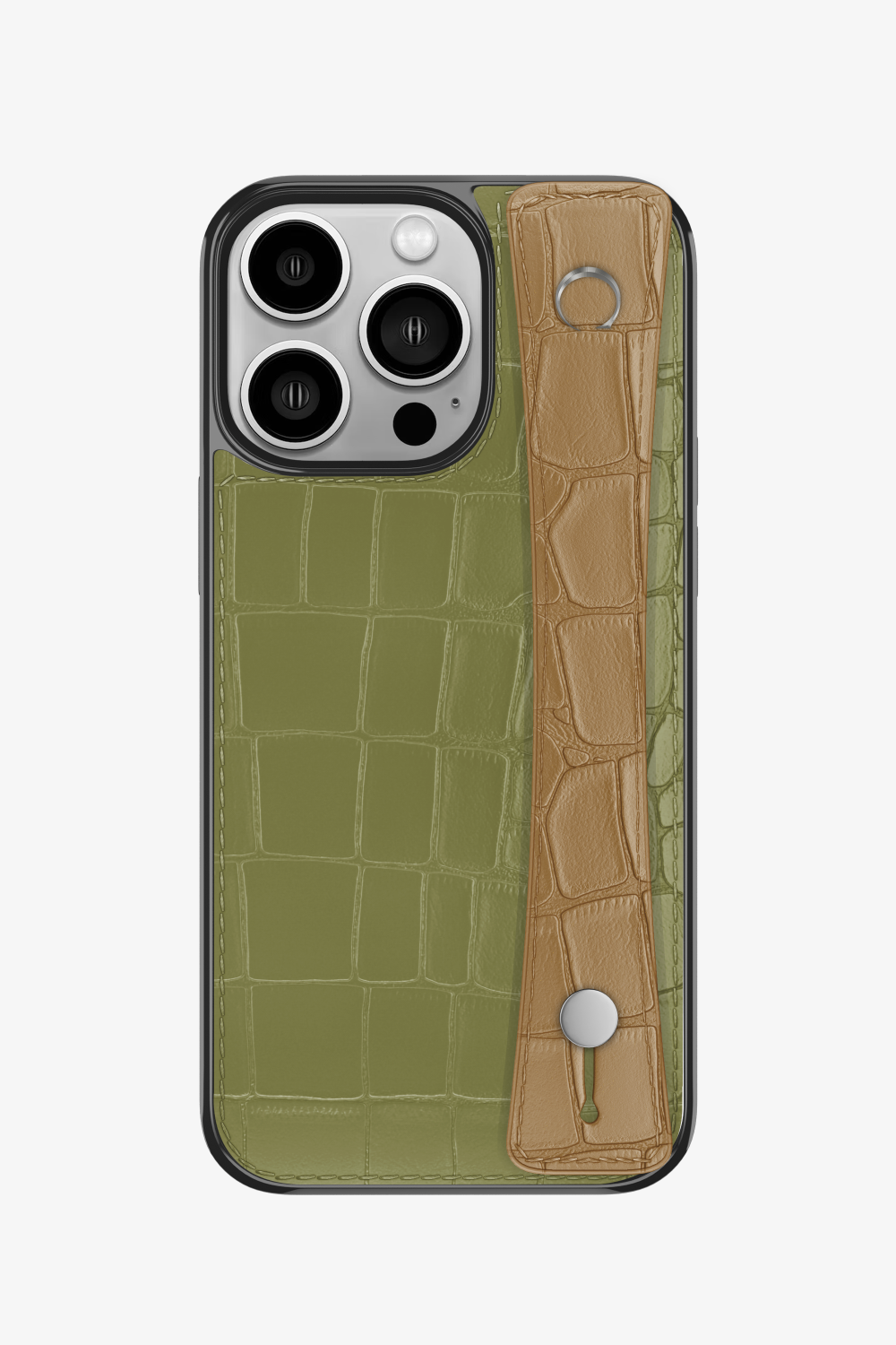 Alligator Sports Strap Case for iPhone 14 Pro - Khaki / Latte - zollofrance