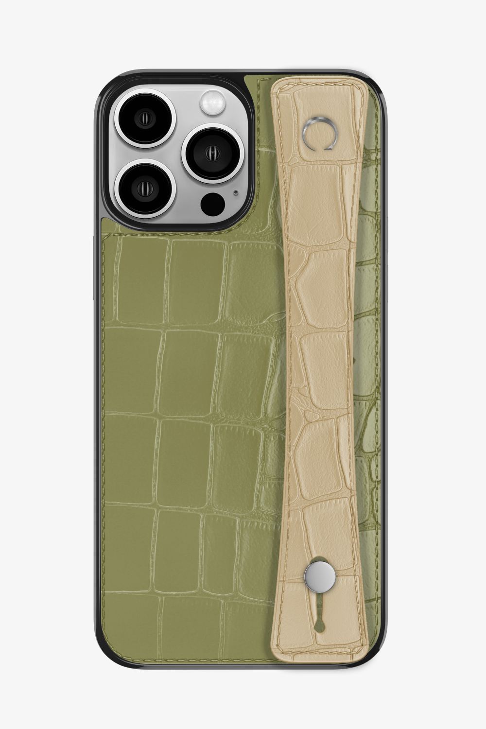 Alligator Sports Strap Case for iPhone 15 Pro Max - Khaki / Vanilla - zollofrance