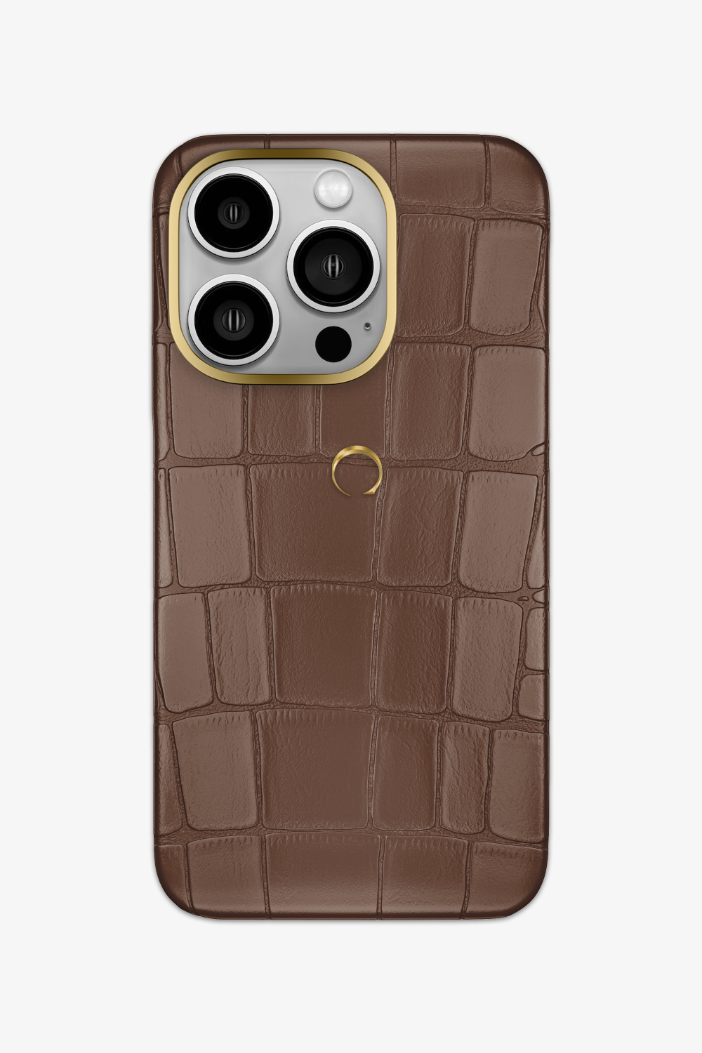 Alligator Case for iPhone 15 Pro - Gold / Cocoa - zollofrance