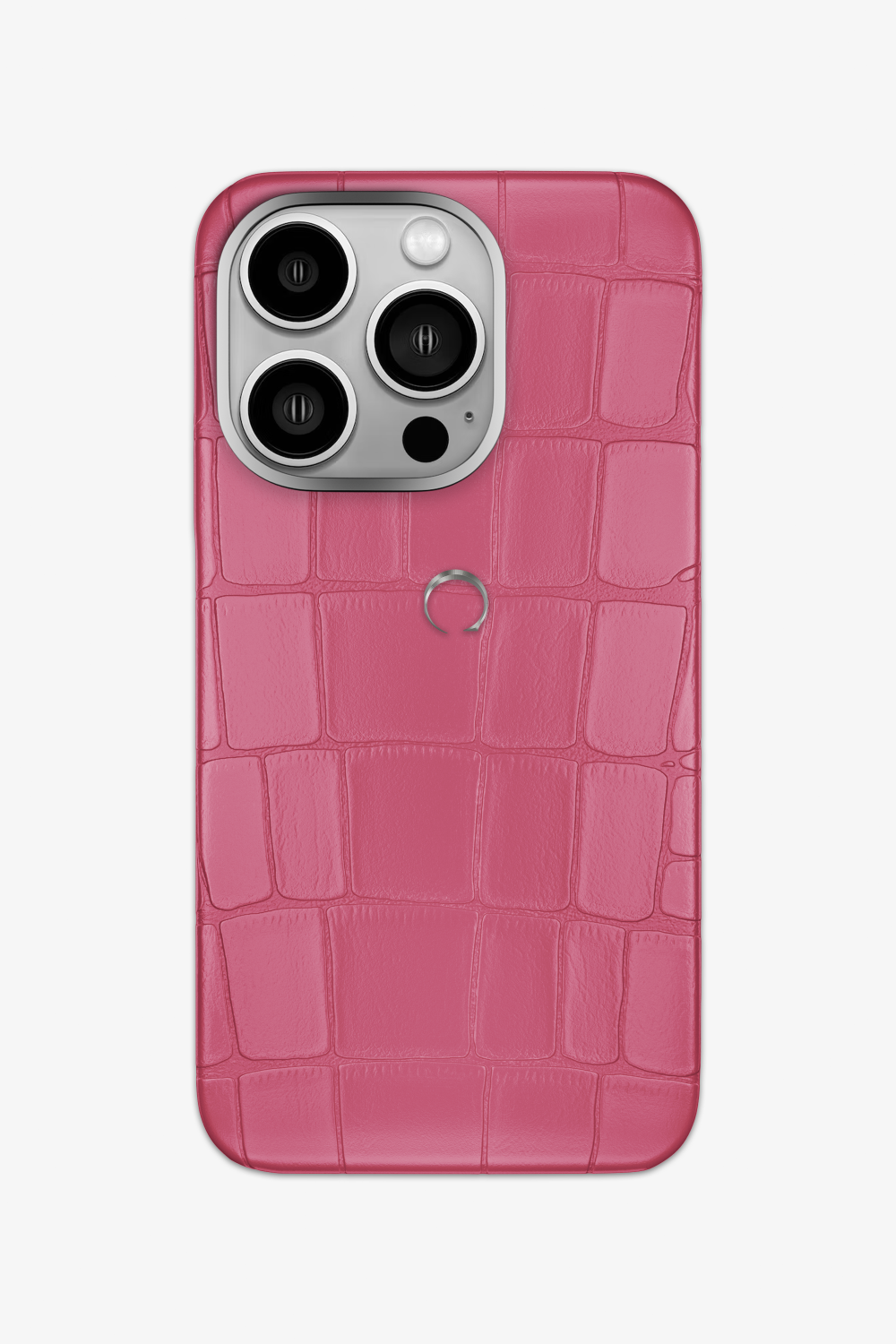 Alligator Case for iPhone 15 Pro - Stainless Steel / Pink - zollofrance