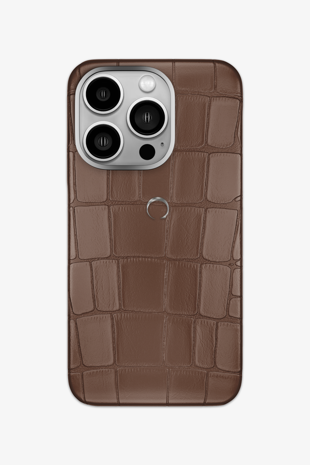 Alligator Case for iPhone 15 Pro - Stainless Steel / Cocoa - zollofrance