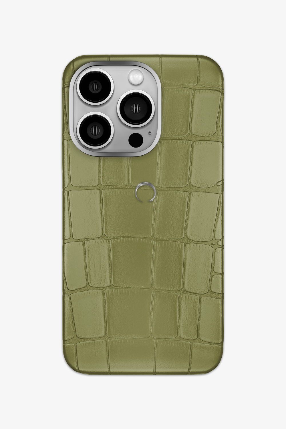 Alligator Case for iPhone 15 Pro - Stainless Steel / Khaki - zollofrance