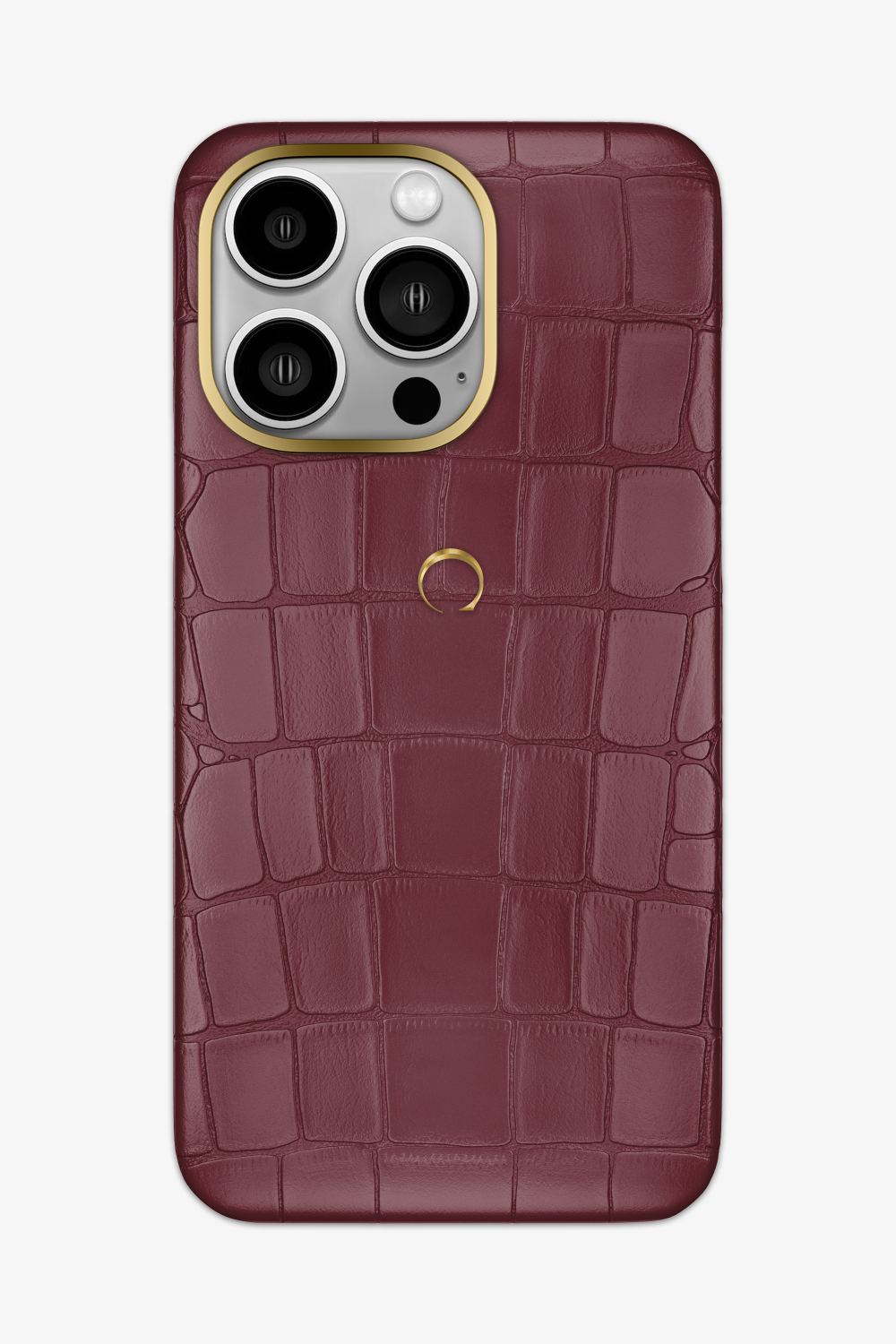 Alligator Case for iPhone 14 Pro Max - Gold / Burgundy - zollofrance
