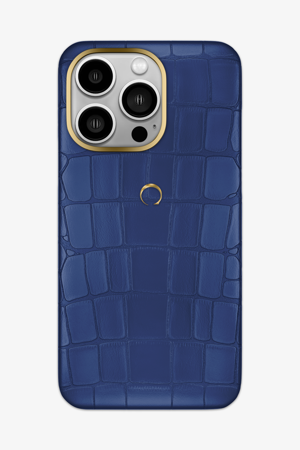 Alligator Case for iPhone 14 Pro Max - Gold / Navy Blue - zollofrance