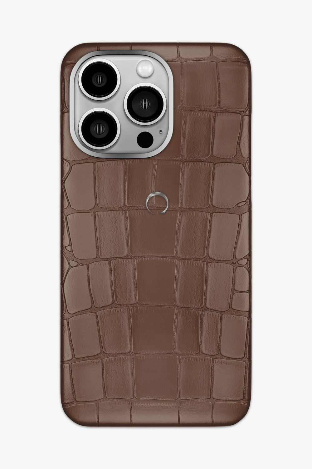 Alligator Case for iPhone 14 Pro Max - Stainless Steel / Cocoa - zollofrance