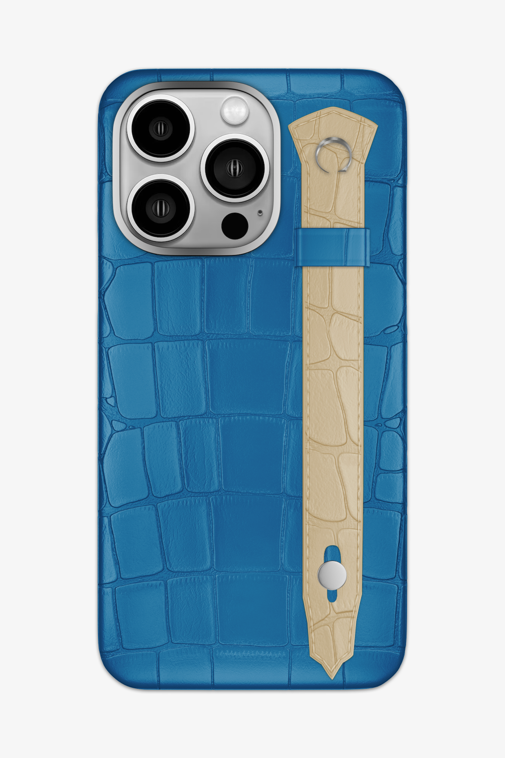 Alligator Strap Case for iPhone 15 Pro Max - Blue Lagoon / Vanilla - zollofrance