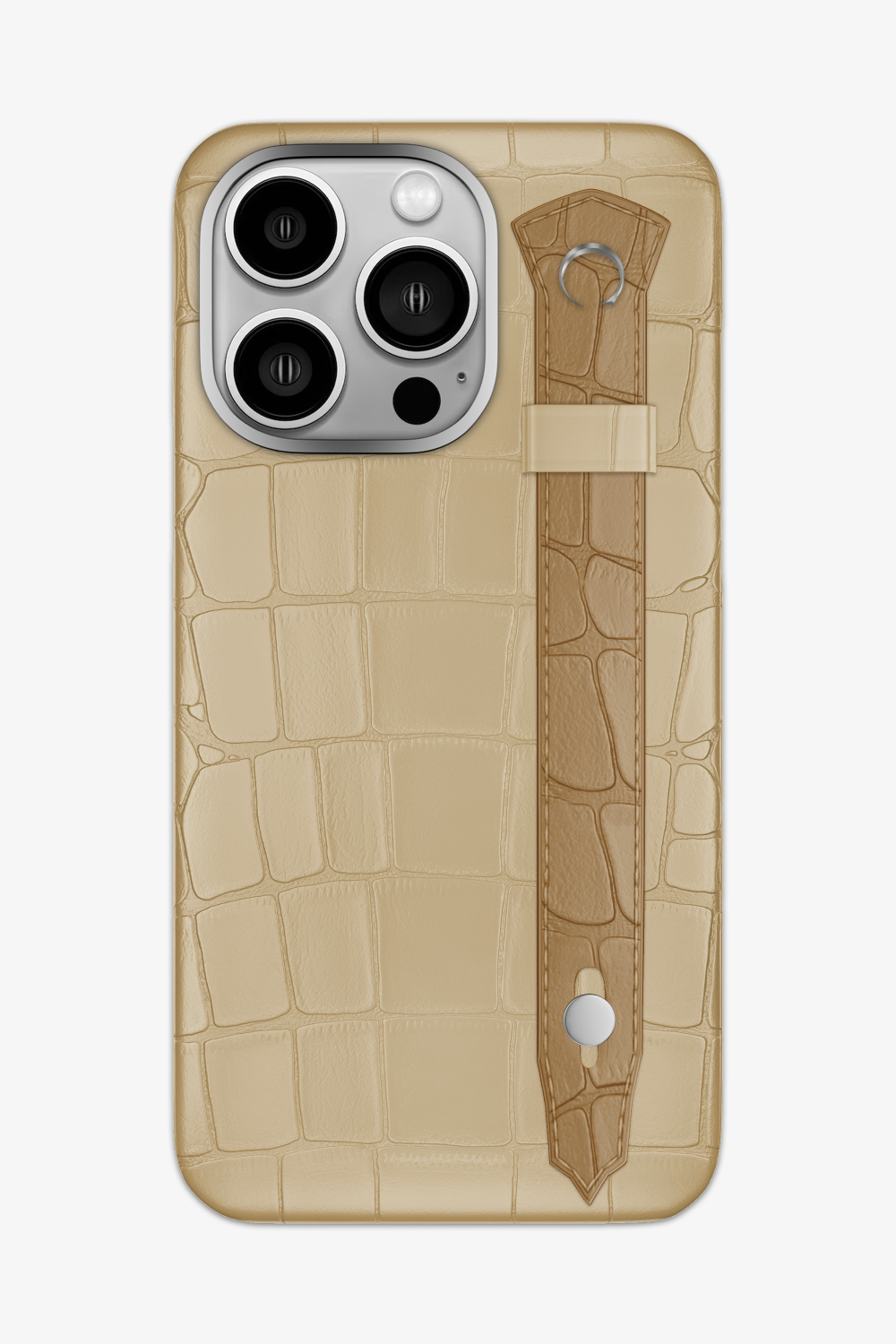 Alligator Strap Case for iPhone 14 Pro Max - Vanilla / Latte - zollofrance