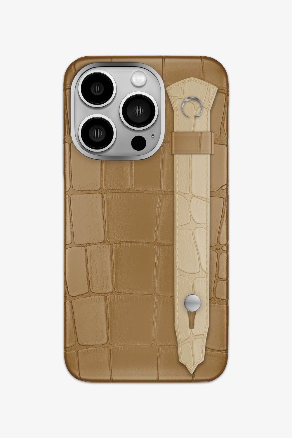 Alligator Strap Case for iPhone 15 Pro - Latte / Vanilla - zollofrance
